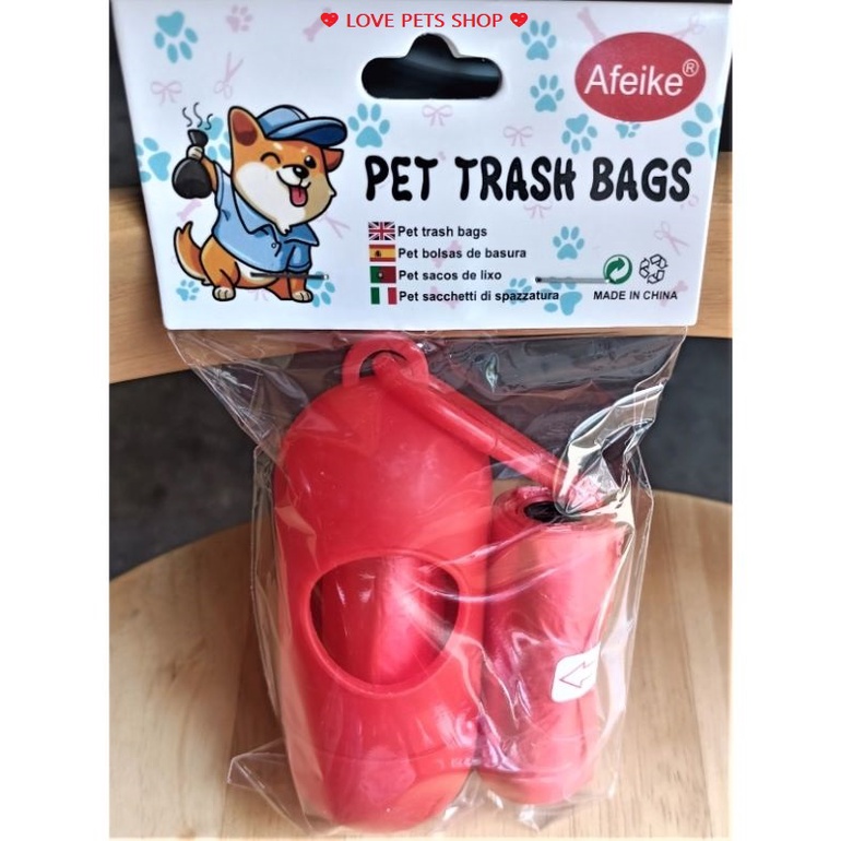 TÚI ĐỰNG PHÂN, DỌN PHÂN CHÓ MÈO COMBO 2 CUỘN KÈM HỘP &quot;MẪU MỚI&quot; - LOVE PETS SHOP