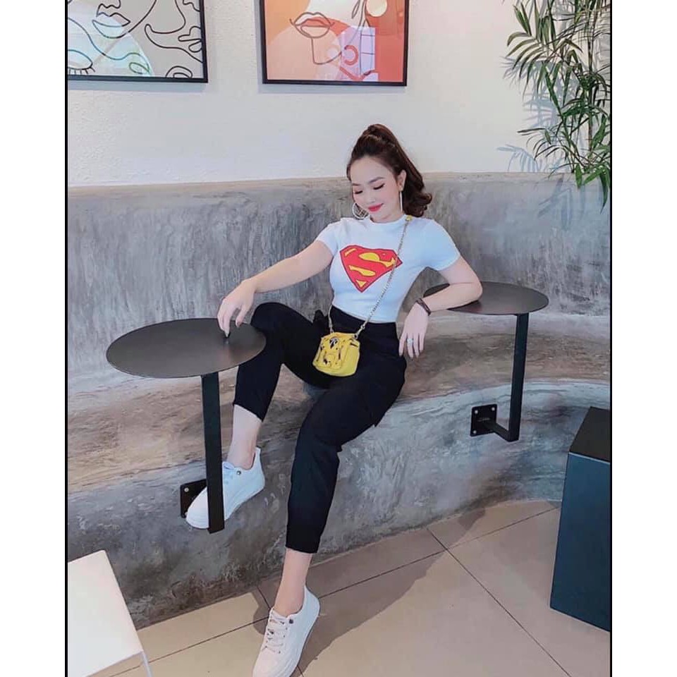 Áo croptop in hình chữ S chất thun bozip cực hot