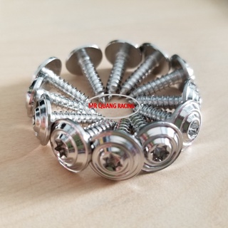 10 con ốc áo YA inox 304 dù TH gắn dàn áo cho nhiều dòng xe máy
