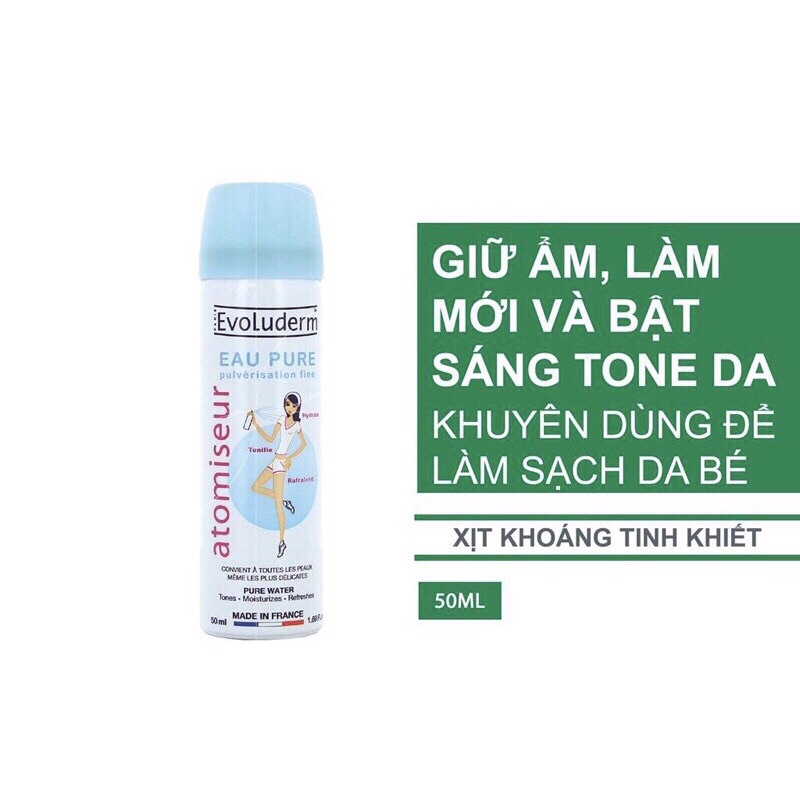 [Chính Hãng][Tiện Lợi] Xịt khoáng Evoluderm cấp ẩm, dịu da (chai mini, nhỏ gọn vừa túi xách) | BigBuy360 - bigbuy360.vn
