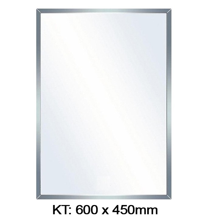 Gương (kiếng) soi phòng tắm kiểu vuông kích thước 60x45cm tráng bạc 3 lớp siêu bền