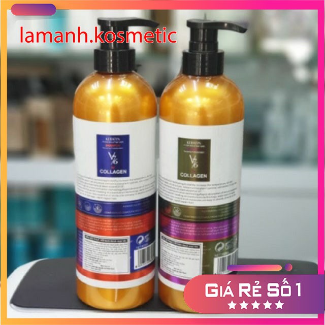 Dầu gội v76 keratin complex nano phục hồi tóc khô sơ hư tổn kiềm dầu sạch gàu cặp 800ml chính hãng