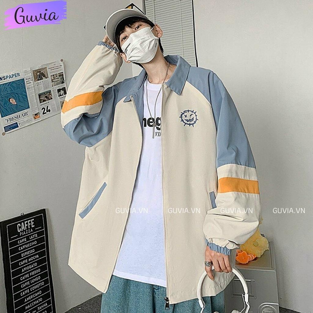 Áo Khoác Dù VIRUT CƯỜI 2 Lớp Form Rộng Nam Nữ Unisex, Áo Gió Bomber Bóng Chày Chống Nắng Ulzzang GUVIA