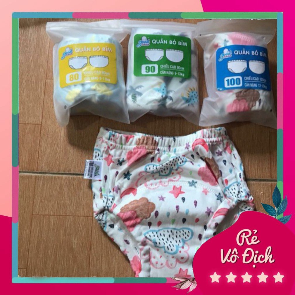 Combo 2 Quần Bỏ Bỉm Goodmama (size 80/110) 6 Lớp Dành Cho Bé từ 5-17kg BONBON KIDS