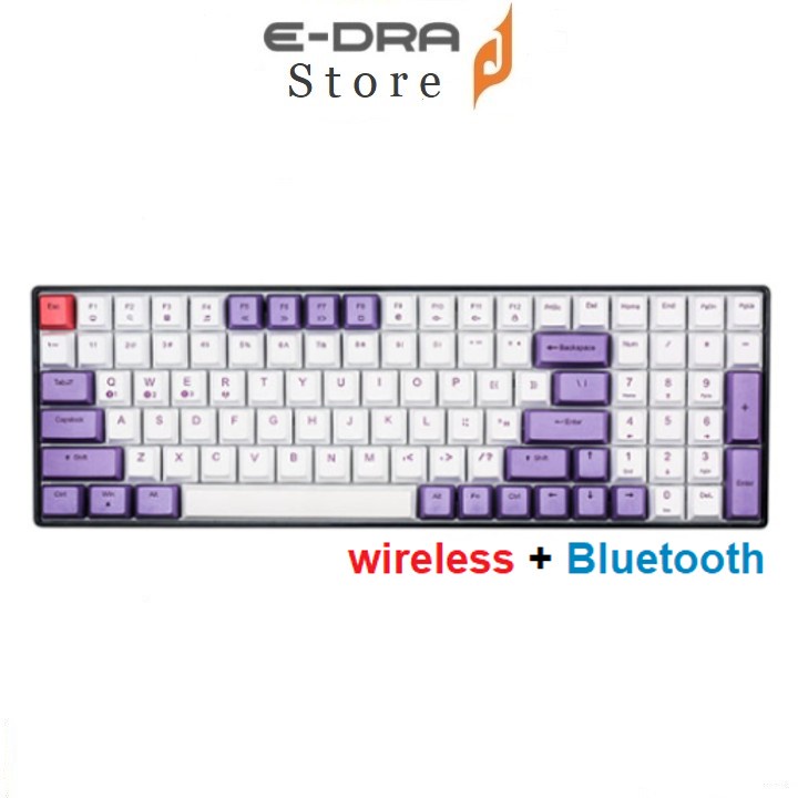 Bàn phím cơ không dây Edra EK396W ( Bluetooth + USB Type C - 96 keys)