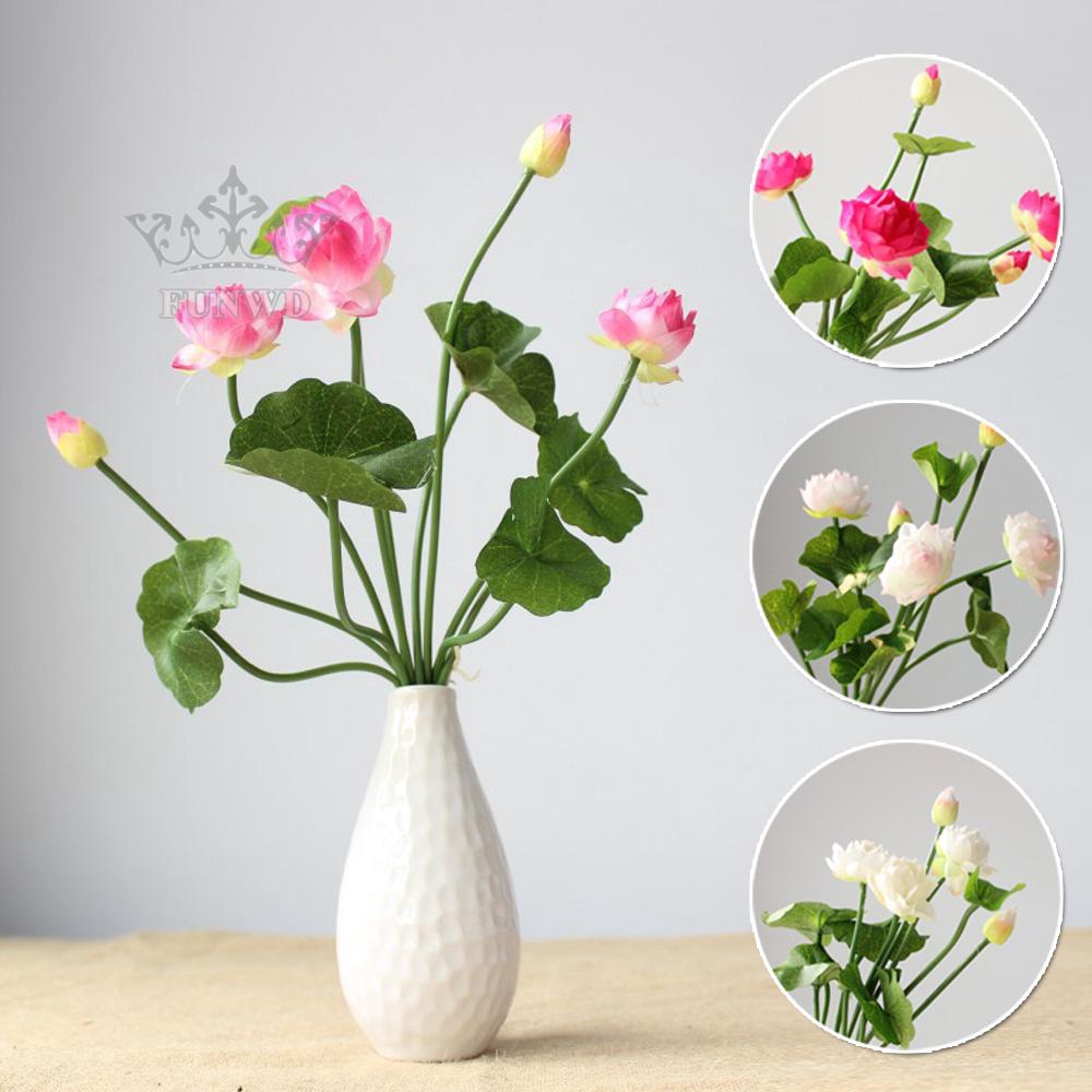 Bó cây hoa sen giả mini dùng để trang trí nhà cửa đám cưới
