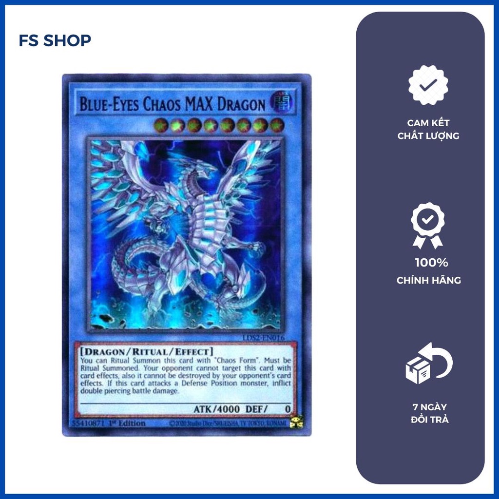 Thẻ bài Yugioh chính hãng- Blue-Eyes Chaos MAX Dragon -