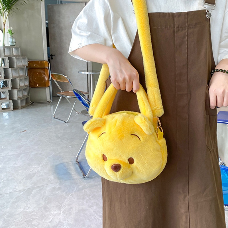 Túi Đeo Chéo Lông Xù Hình Thú Hoạt Hình Dễ Thương Có Dây Đeo Tháo Rời Được Dành Cho Bạn Nữ