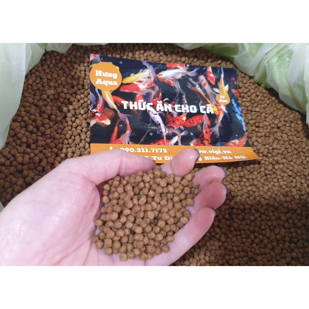 Cám cá koi giàu đạm tăng màu, thức ăn cho cá koi bịch zip to 500g, 1kg, 2 kg