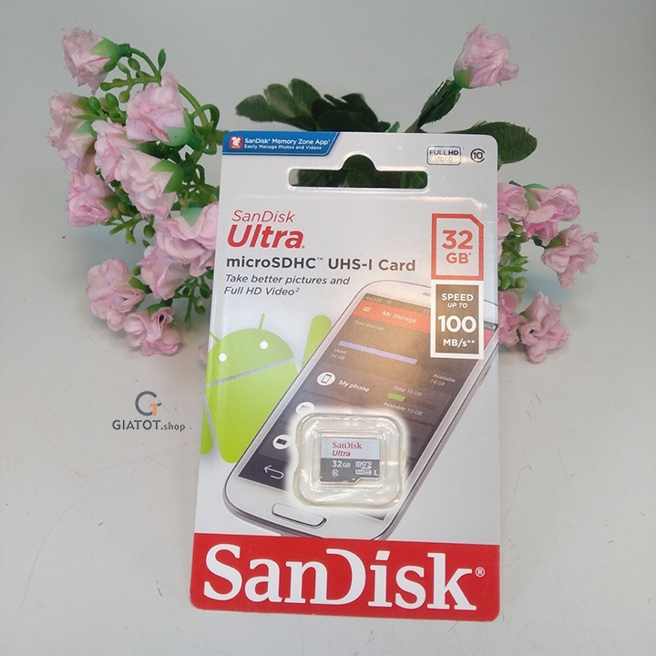 Thẻ Nhớ MicroSD SanDisk Ultra 32GB 100MB/s - Hàng Chính Hãng