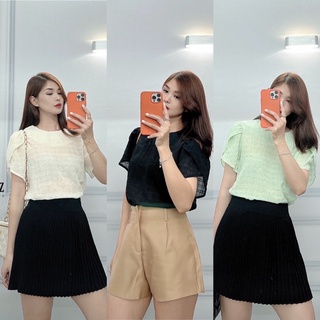 Áo kiểu đi làm, đi học, chất voan xốp, form suông dễ mặc