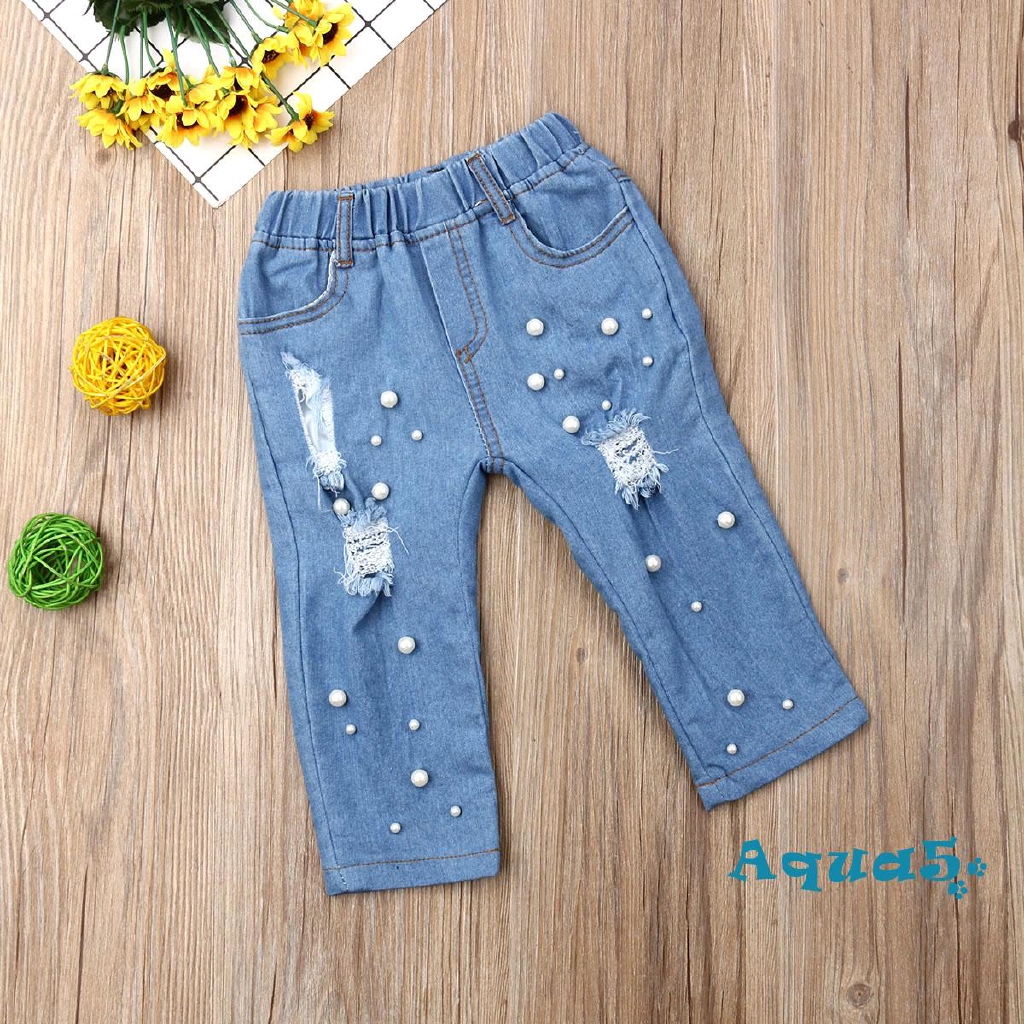 Quần jeans rách cho bé gái