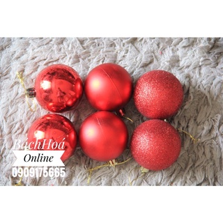 [Set 6) Quả Châu 6cm trang trí Noel