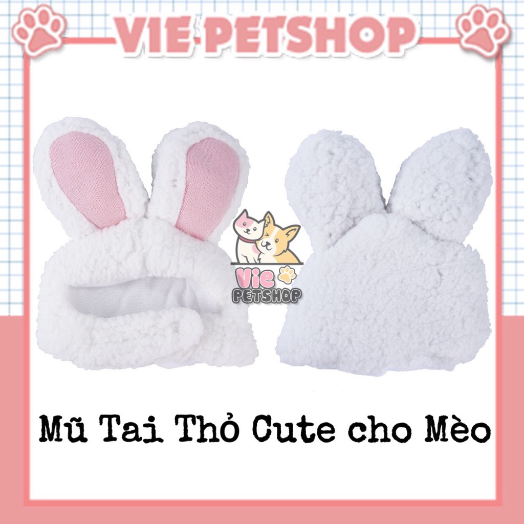 [MŨ THÚ CƯNG] Mũ Tai Thỏ Cute cho Chó Mèo | Vie PETSHOP