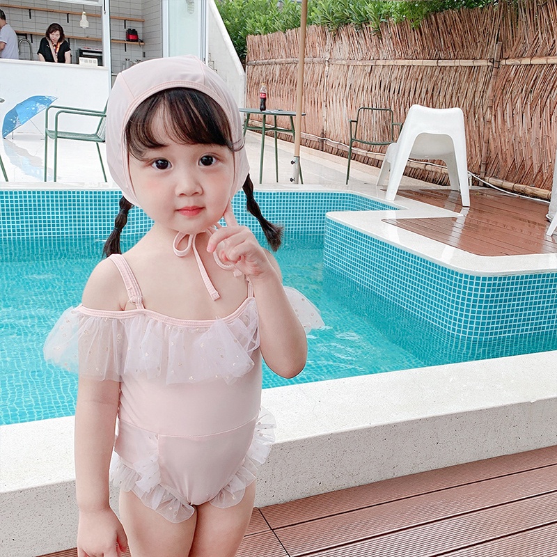 Bộ Đồ Bơi Kèm Nón Hình Gấu Dễ Thương Cho Bé