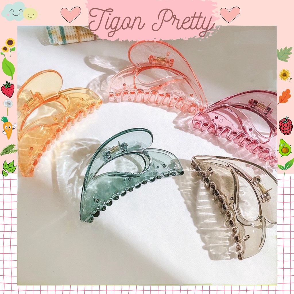 Kẹp Tóc Acrylic Trong Suốt Phong Cách Hàn Quốc Cho Nữ