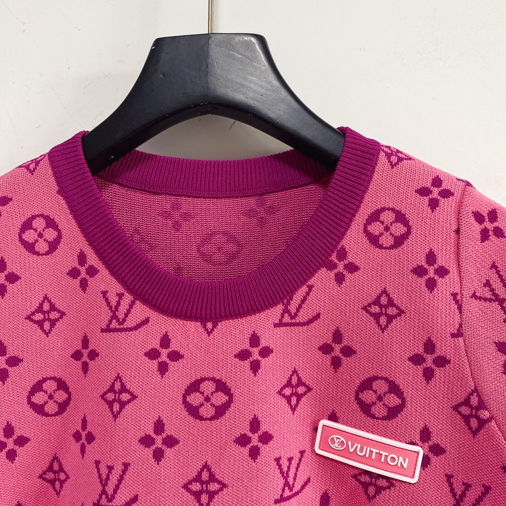 Louis Vuitton Lv Áo Thun Sweater Tay Ngắn Cổ Tròn Thiết Kế Trẻ Trung Cho Nữ