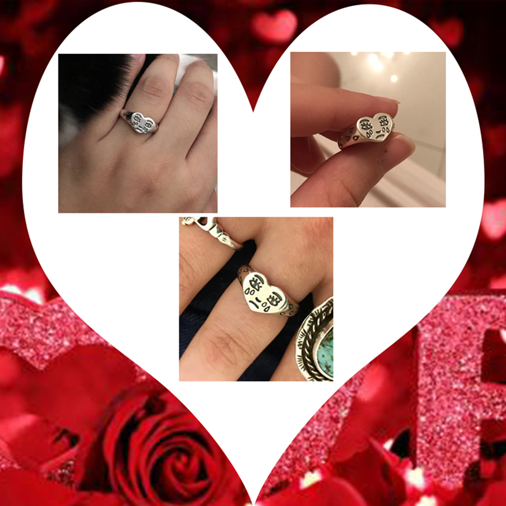 Nhẫn Đeo Ngón Tay Hình Trái Tim Thời Trang Cho Nữ|Trang Sức Màu Sắc