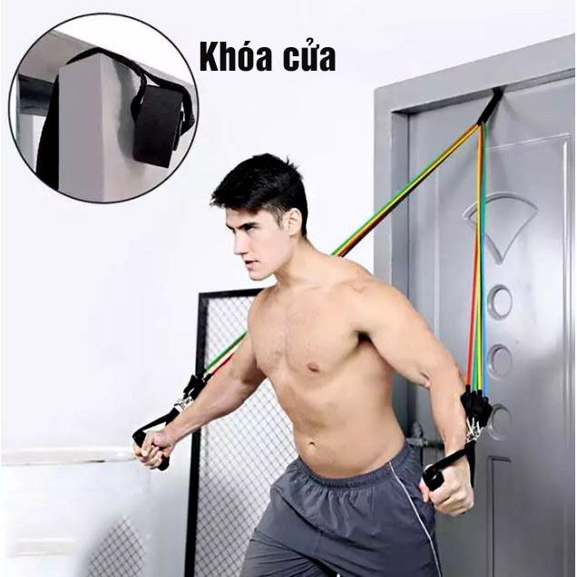 Bộ dây kháng lực tập cơ, thể lực 11 món nâng cấp hỗ trợ thể thao tại nhà