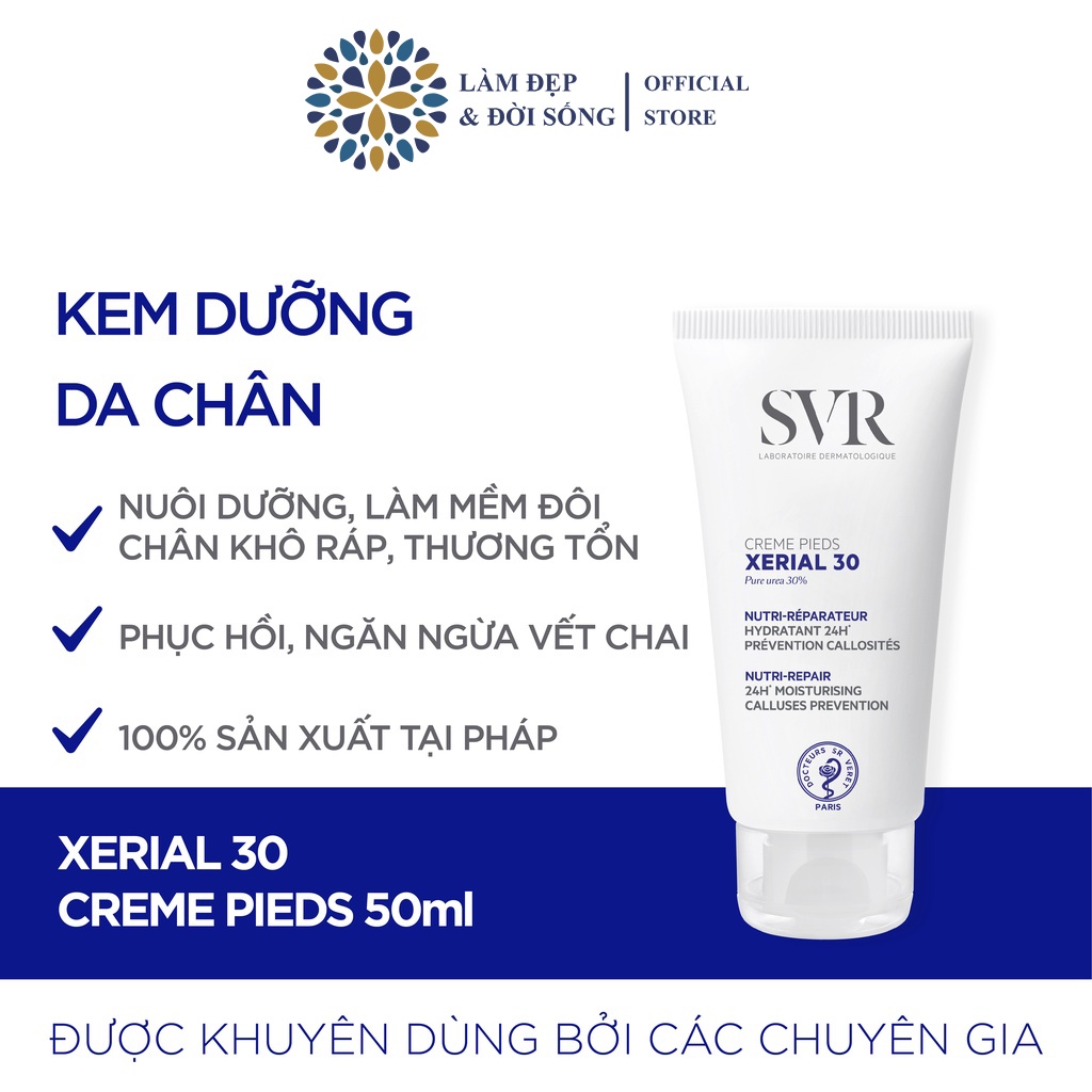 Kem dưỡng dành cho da rất khô và nứt nẻ ở bàn chân SVR XERIAL 30 Creme Pieds 50ml