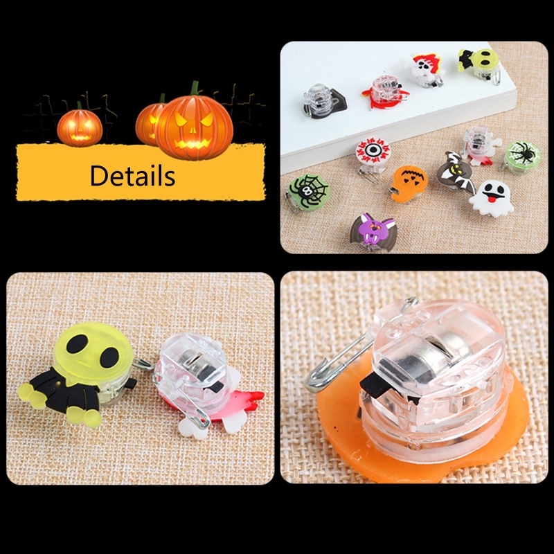 Set 25 Ghim Cài Áo Hình Hoạt Hình Có Đèn LED Phát Sáng