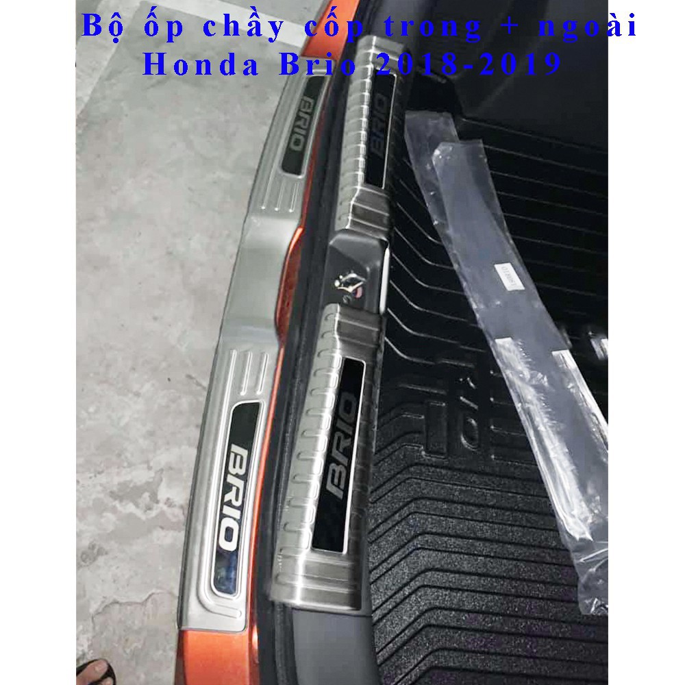 Chống trầy cốp trong + ngoài Inox HONDA BRIO 2019 -2021