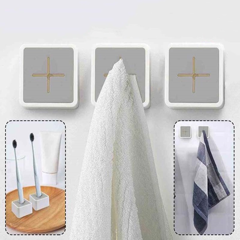 1 Móc Treo Khăn Bằng Silicone Chống Nước Dán Tường Tiện Lợi