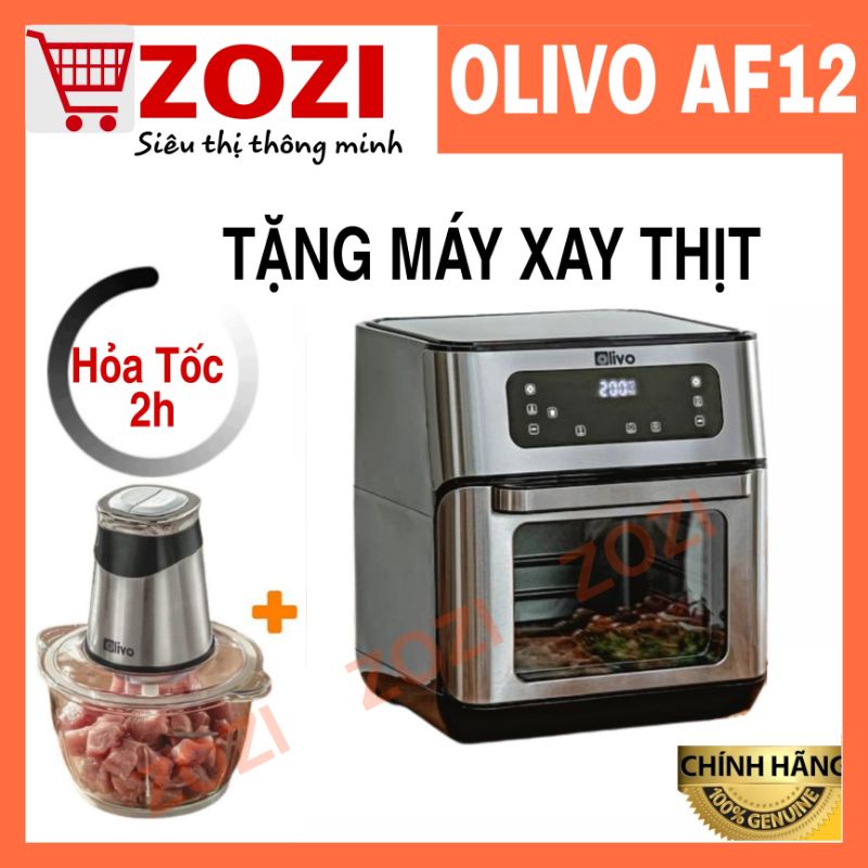 Nồi Chiên Không Dầu OLIVO AF12 Chính hãng - Thương hiệu Mỹ - Nồi Chiên Olivo 12L BH 24 Tháng