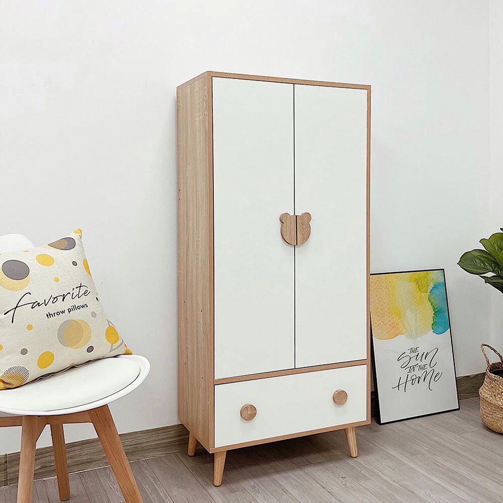 Tủ áo quần trẻ em thiết kế hình gấu Bear dễ thương thích hợp cho bé GS123