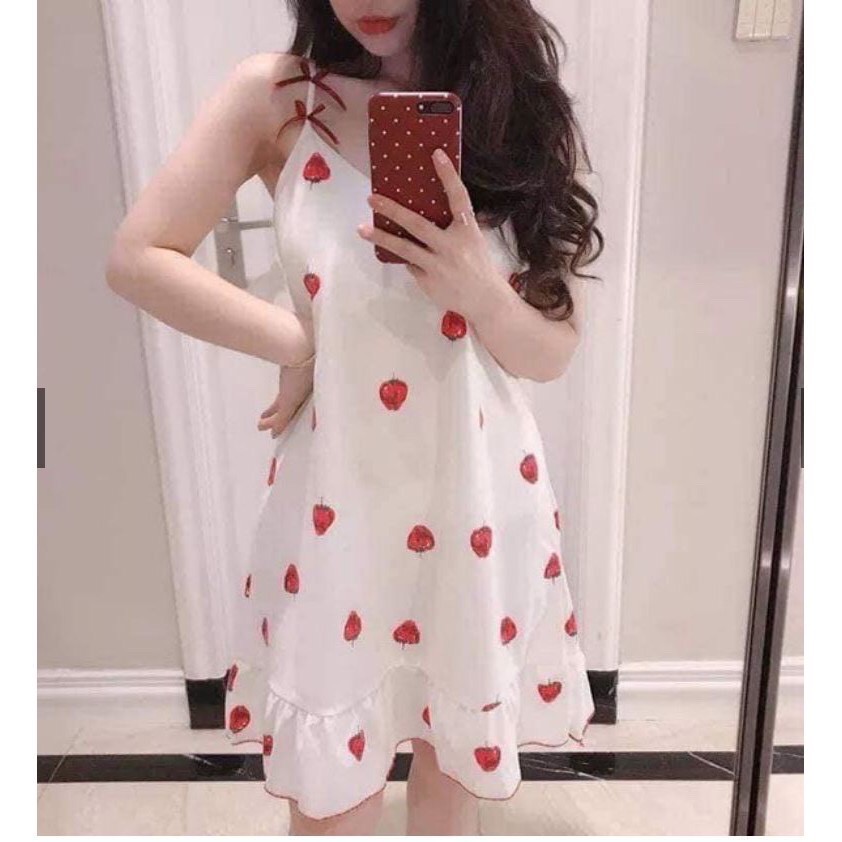 CHUYÊN SỈ VÁY NGỦ HÌNH DÂU TÂY + TẮM CHE MẮT BẮT DÊ