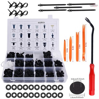 Car retainer kit plastic fastener rivet clips 415 pcs push pin rivet trim clips for ford gm toyota honda