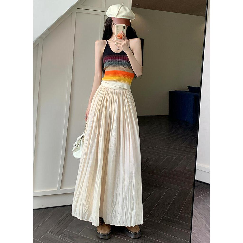 Chân Váy Chữ a Lưng Cao Xếp Ly Dáng Rộng Phong Cách Thời Trang Mùa Hè Hàng Mới 62635