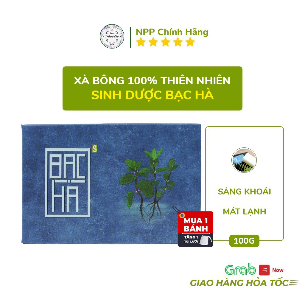 Xà Phòng Xà bông Bạc Hà Organic Sạch Mát DaSát KhuẩnSảng KhoáiMát Lạnh Dạng Sáp 100gr Hàng Chính Hãng- Tuanphukien75