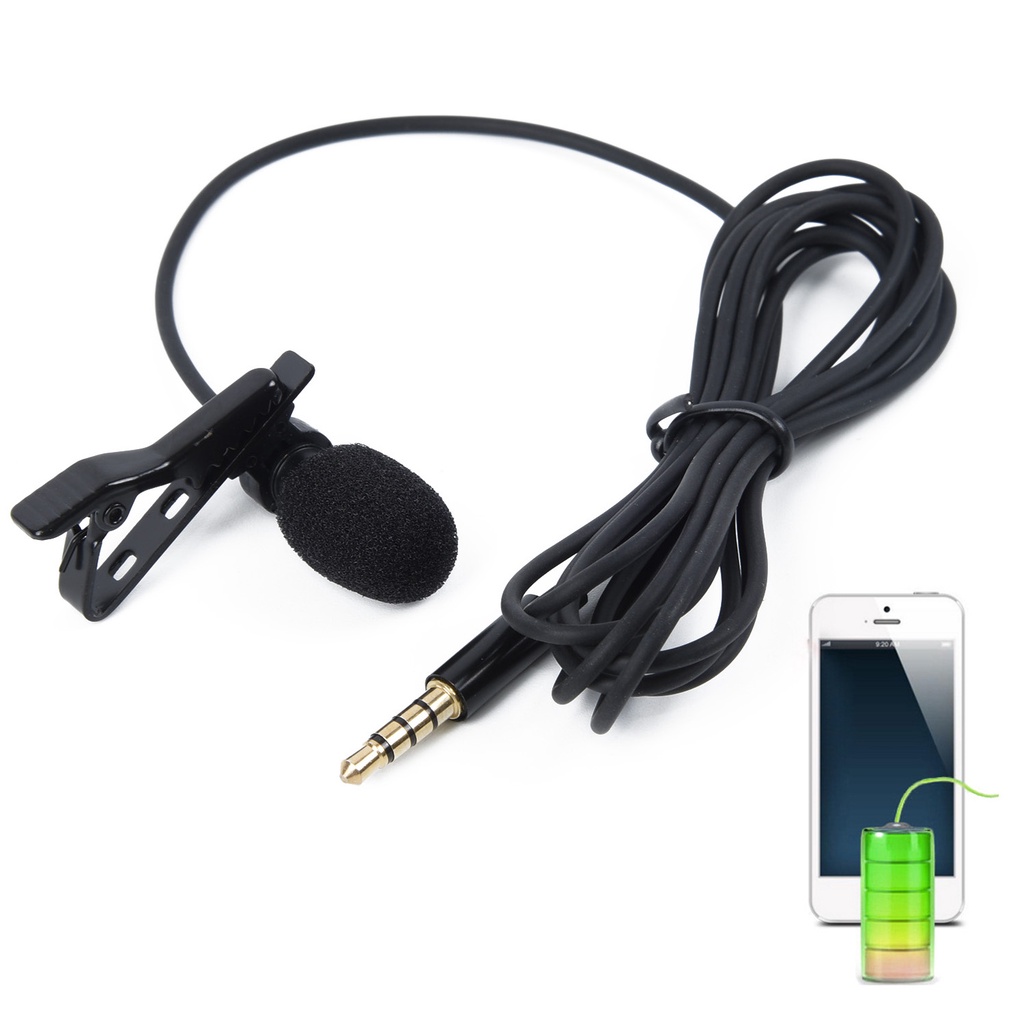 Micro cài áo mini giắc cắm 3.5mm tiện dụng dành cho ghi âm bằng điện thoại