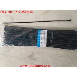 Dây rút màu đen 5x250mm