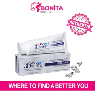 [Tặng Tuýp Mini ] Kem đánh răng Crest 3D Brilliance Vibrant Peppermint 116g - Vỏ Bạc