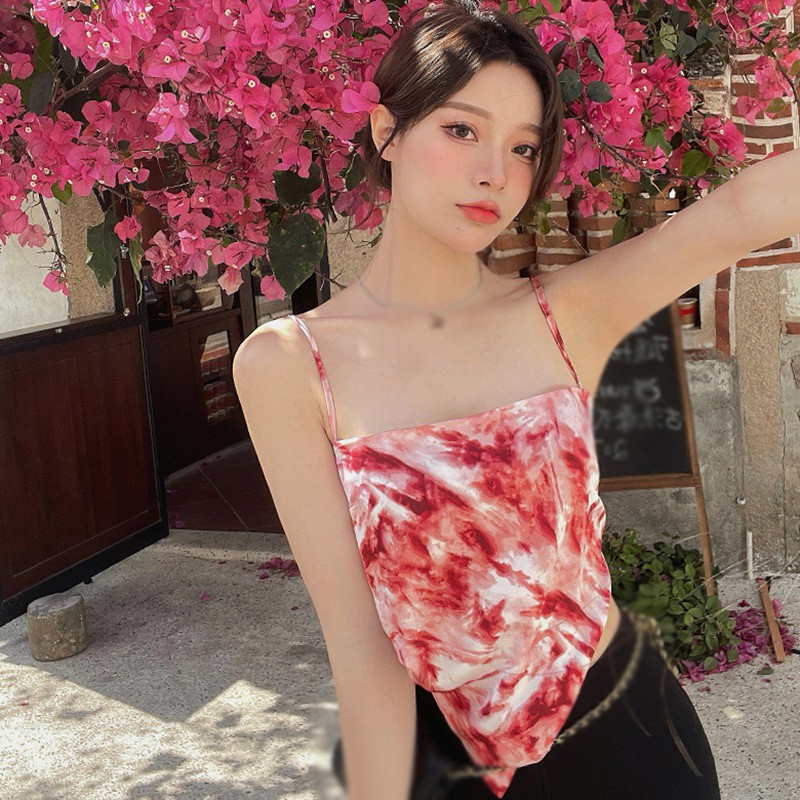 Áo Hai Dây Hở Lưng In Họa Tiết Xinh Xắn Dành Cho Nữ