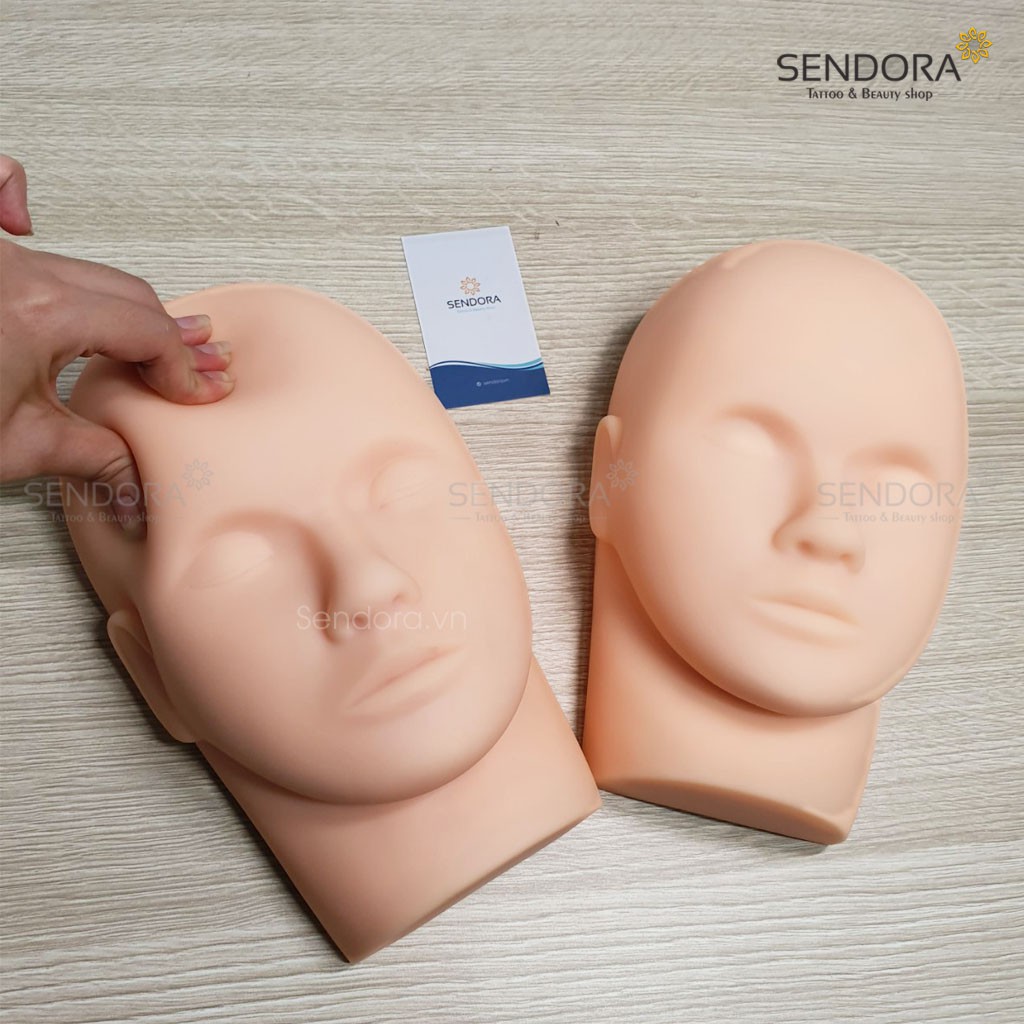 Đầu manocanh silicon mềm học phun xăm, nối mi, massage