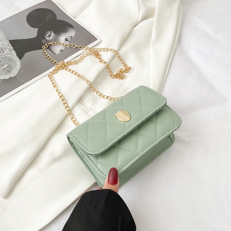 Túi dây xích đeo chéo IELGY kẻ hình thoi đơn giản thời trang thường ngày cho nữ