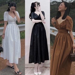 Đầm midi nơ vai big size