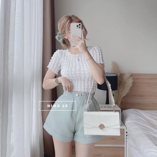 Quần short cạp cao tổ ong ( kèm ảnh thật)