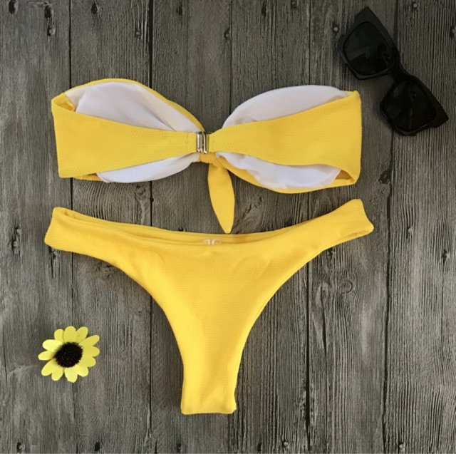 [BKN56] <ÂU> SET BIKINI QUÂY NƠ NGỰC VẢI GÂN 3 MÀU | BigBuy360 - bigbuy360.vn