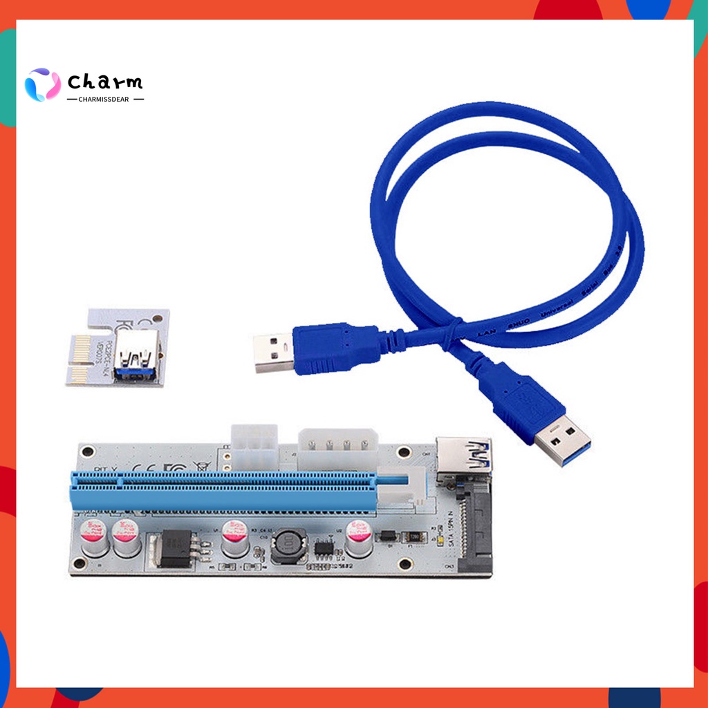 [CM] Stock USB 3.0 PCI-E Express 1x To 16x Mining Cable Extender Riser Card SATA Adapter