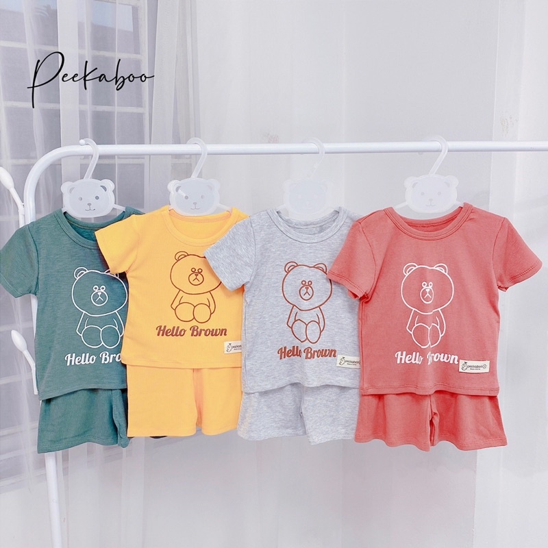 Bộ Đô Thun Tăm lạnh Peekaboo mùa Hè cho Bé Trai và bé Gái