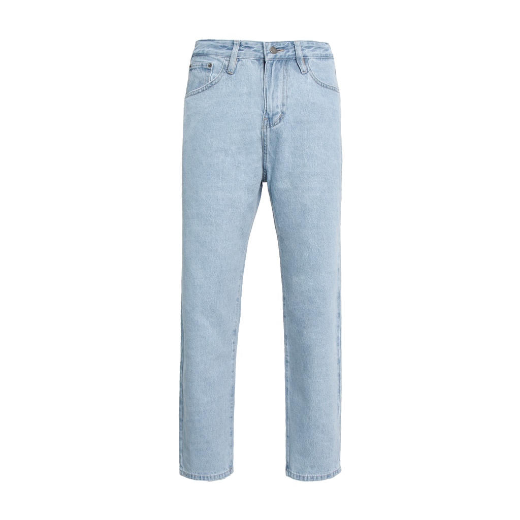 Quần Baggy Trơn Ống Suông Đứng - Chất Vải Jeans Cao Cấp Mềm Mịn - Unisex Nam Nữ Hot Trend Dễ Phối Đồ - Màu Xanh Nhạt 2