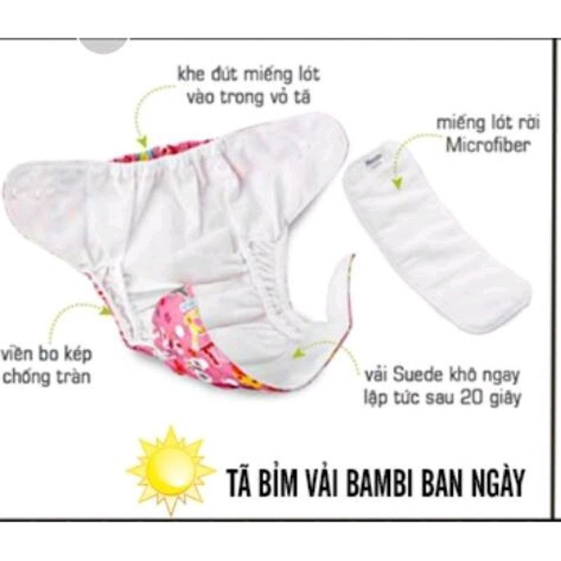 Bỉm vải Bambimio ban ngày, size 3-16kg