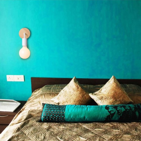 Đèn tường nhỏ kiểu Bắc Âu hiện đại gương sắt rèn đơn giản đèn trước đèn hành lang đèn phòng ngủ đầu giường đèn tường sáng tạo