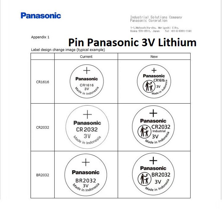 Pin CR2032 3v Lithium PANASONIC