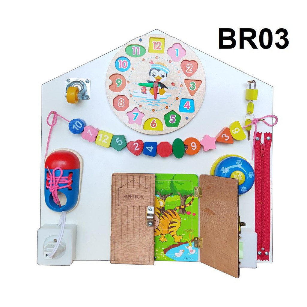 HÀNG LOẠI 1- Bảng phát triển Vận động, tư duy Montessori 10 trong 1 Busy Board BR03