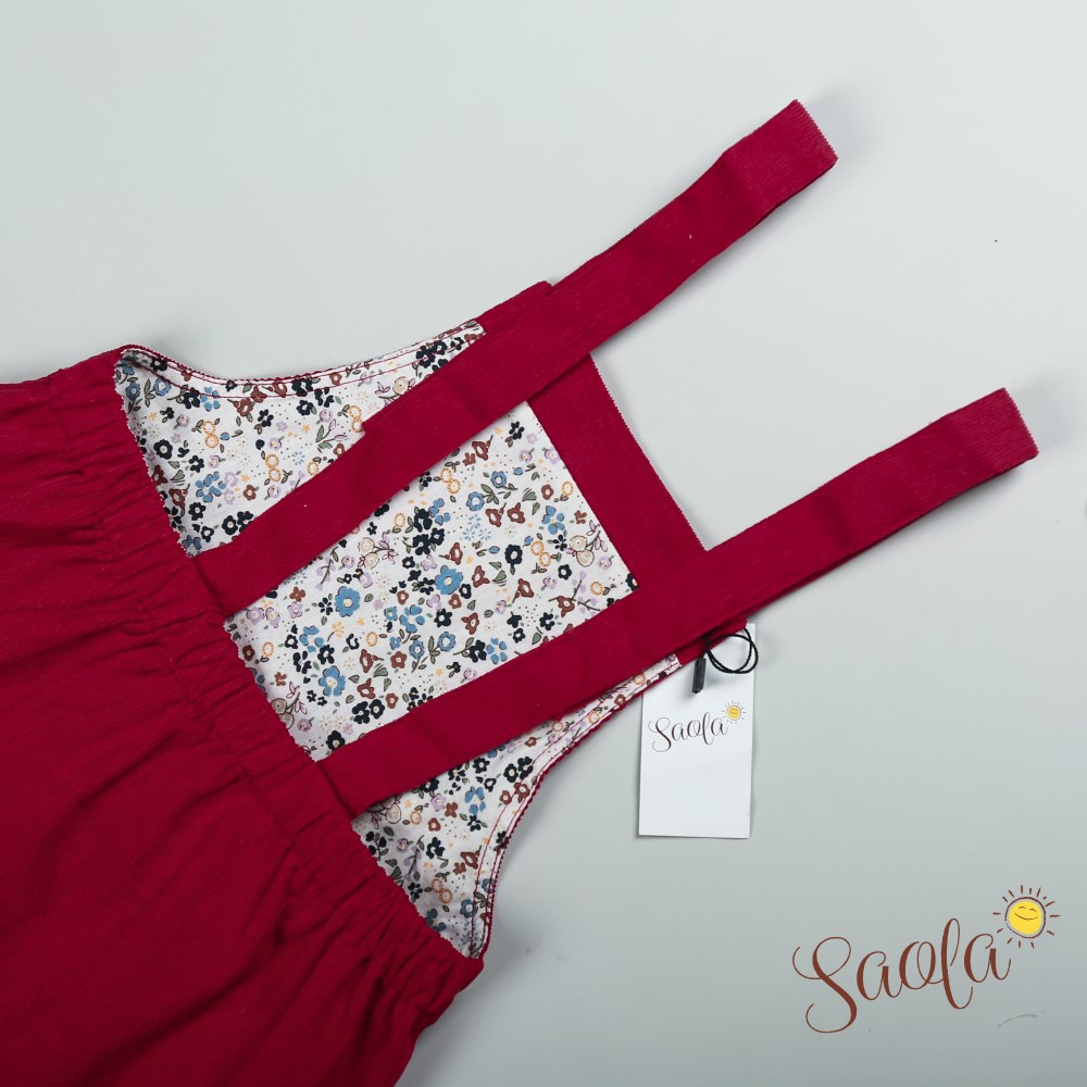 Chân Váy Yếm Hai Dây Phong Cách Hàn Quốc Dễ Thương Cho Bé Gái Chất Liệu Vải Nhung Cao Cấp - SCD001 - SAOLA KIDS CLOTHING